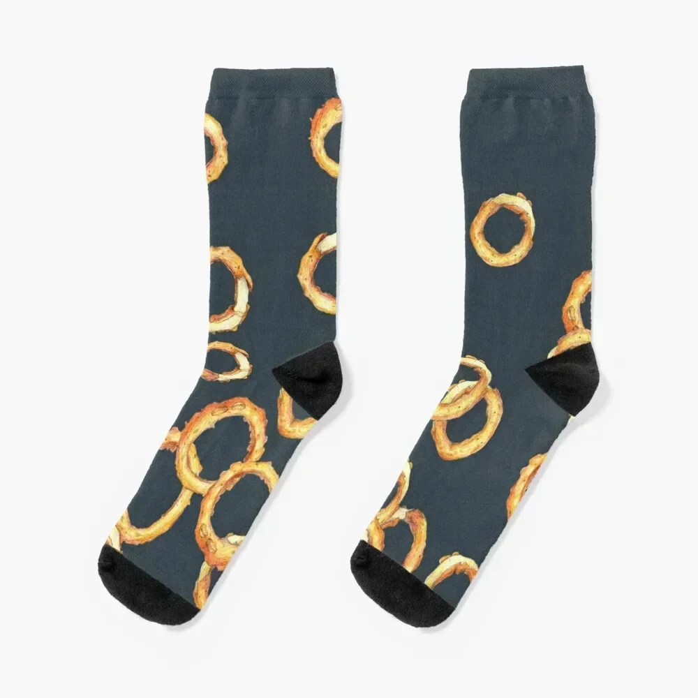 falling onion rings_dark Socks valentine gift ideas crazy Men's hockey Socks Women Men's