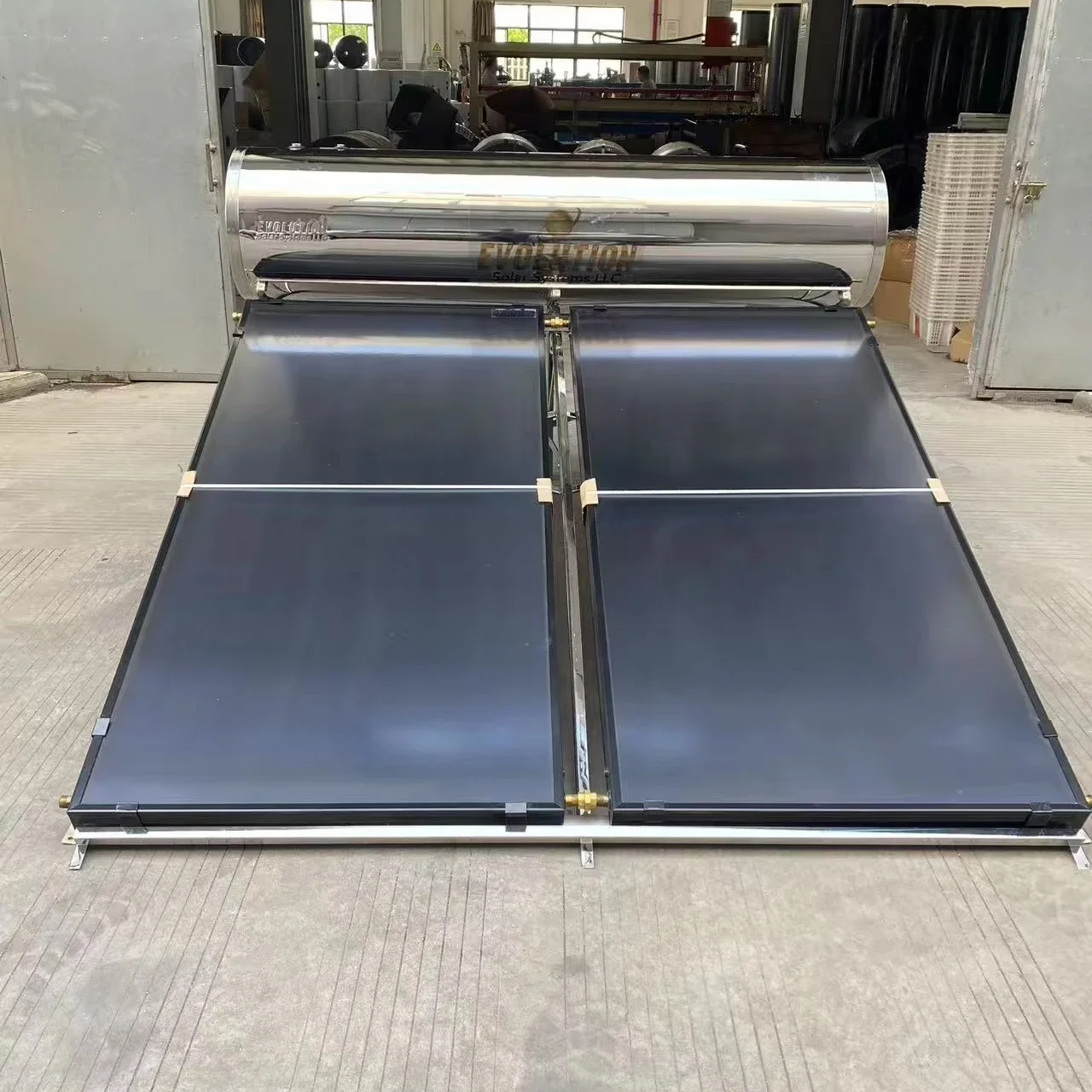 

High Efficiency European Standard Flat Plate Solar Collector Full Plate Copper Black Chrome Painted Solar Water Hotel Outdoor