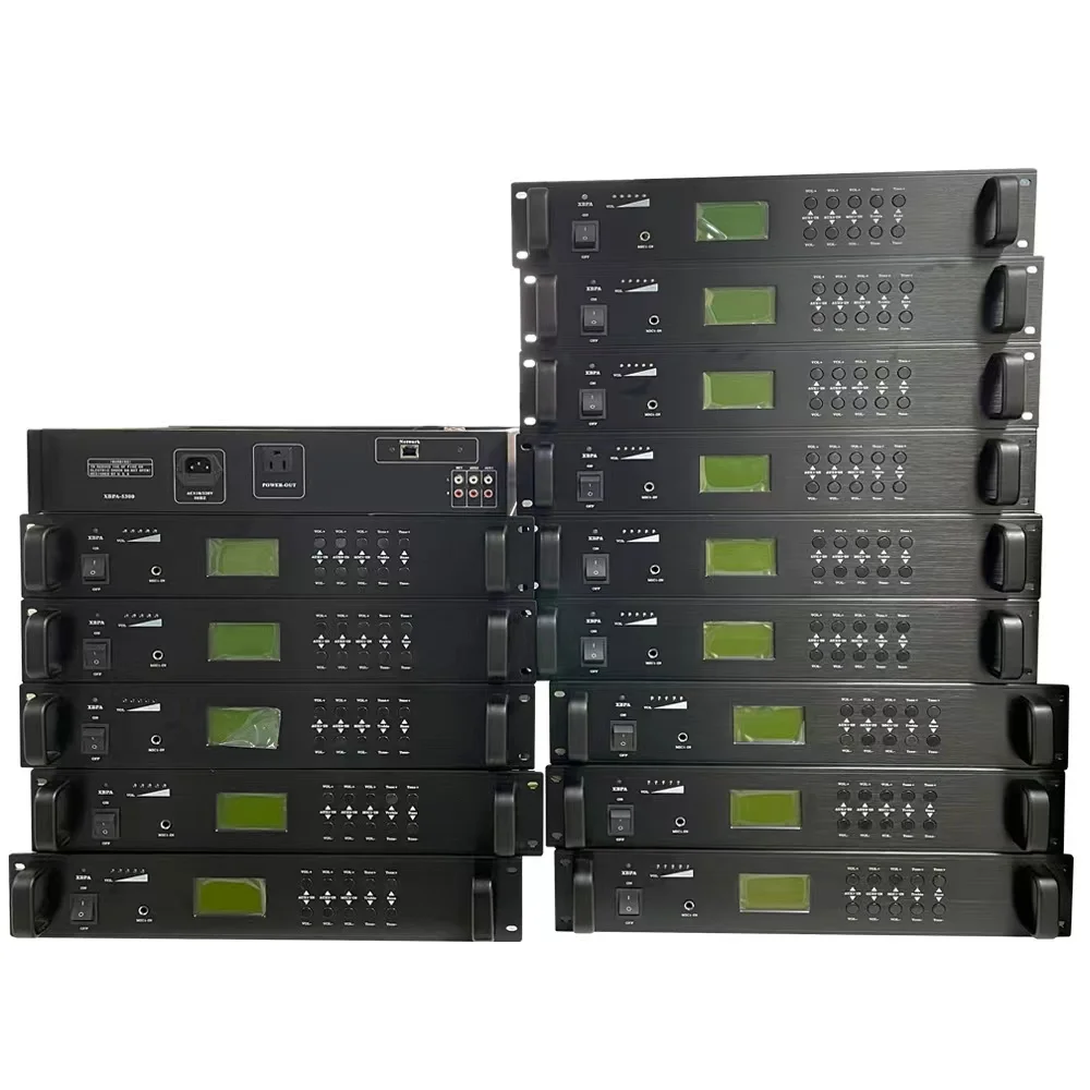 

Hot Sale Professional 100-2000 Watt Power Amplifier High Fidelity Stereo Audio PA System with 100W High Output Power