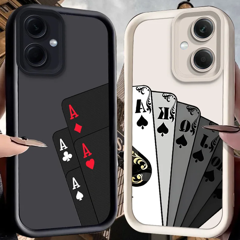 

Poker Cards Plain Case for Xiaomi Redmi Note 14 13 12 Turbo 11S 4G 11 10 Pro Plus 9 14C 13C 12C 9C A2 A1 Silicone Cover Funda