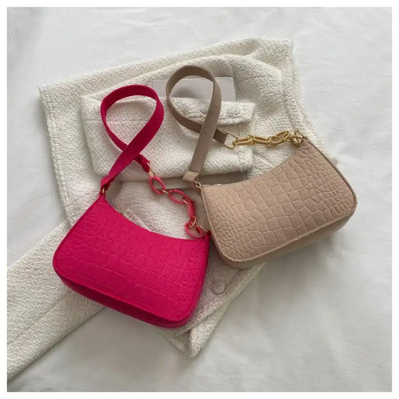 Bolso cruzado informal para mujer, pequeña con estampado de cocodrilo bandolera, cuadrada, versátil, ligera, con cadena