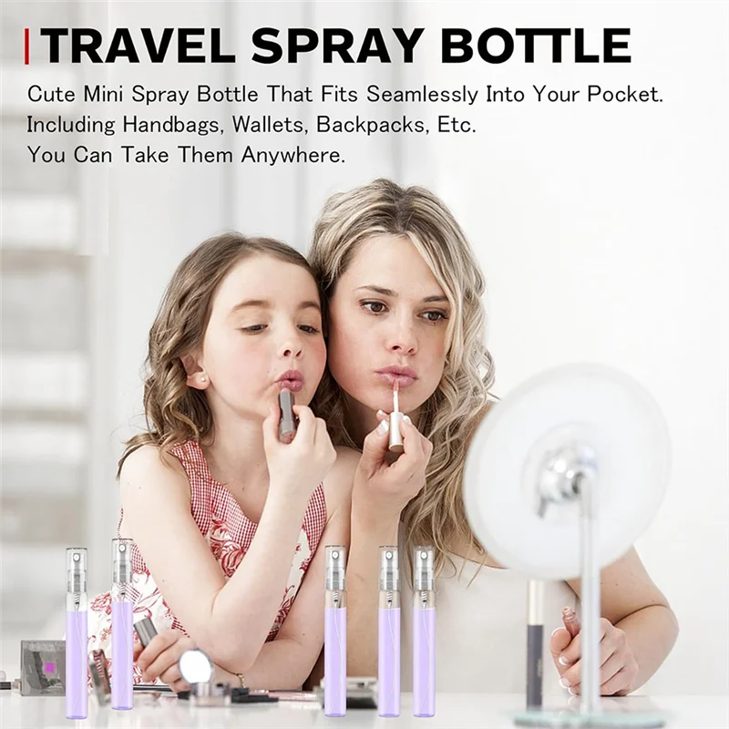 ABKR-50Pcs 10ML Spray Bottle Small Cosmetic Packing Atomizer Perfume Bottles Atomizing Spray Liquid Container For Travel