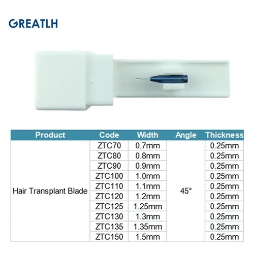 Imagen 2 del producto Pluma para trasplante de cabello, cuchillas para implante de cabello de zafiro, pluma para implante de barba y cejas