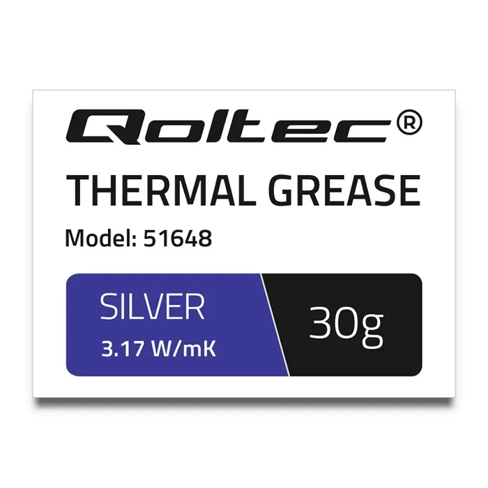 Qoltec Koelpasta 3.17 W/m-K | 30 gram | Zilver