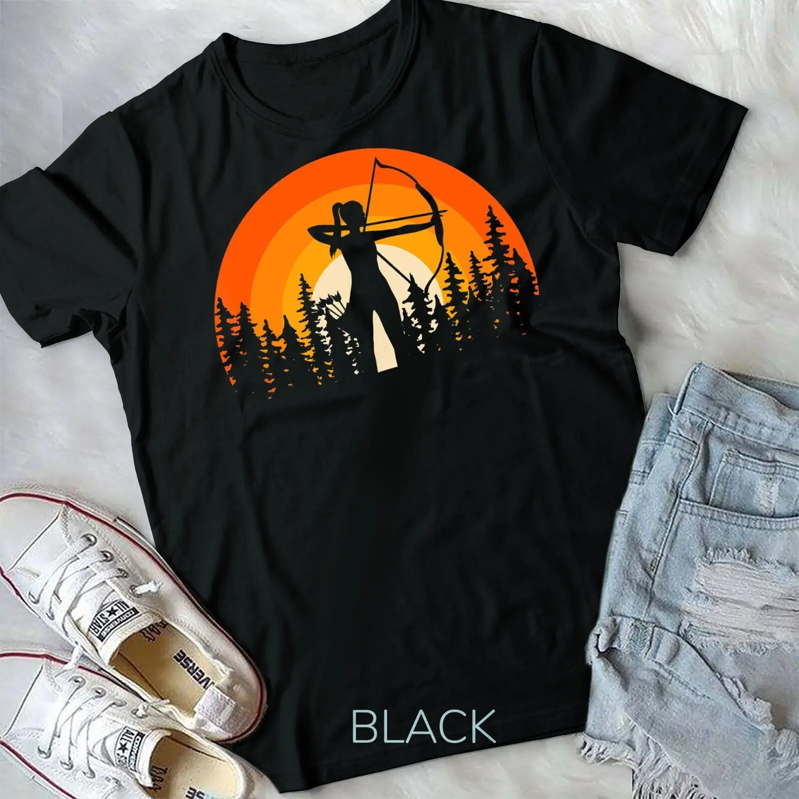 

Retro Silhouette Archery Bow Arrow Shoot Target Sports Tees Unisex T-shirt