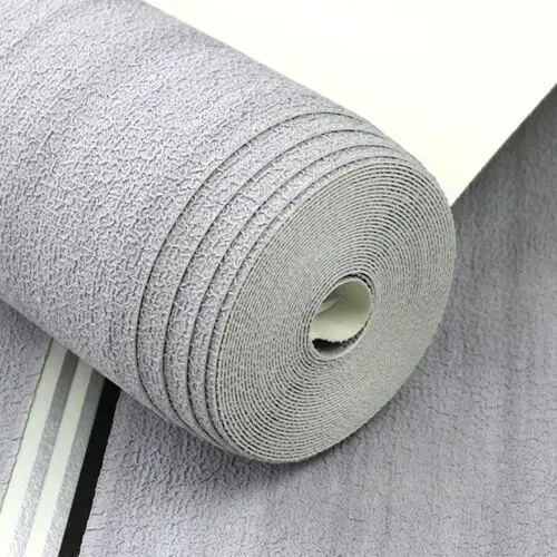 

Adhesive Wallpaper for Wall - 3D Thickened Suede Velvet with Wood Pattern,Wide Line Spacing Minimalist TV Background for Bedroom