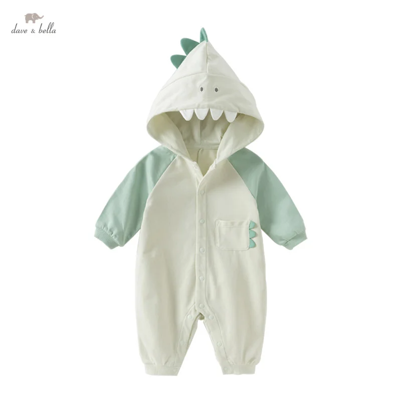 Dave Bella Newborn Baby Clothes 6M to 2Y Cute Dinosaurs Onesies For Baby Girl Boy Long Sleeve Hoodie Infant Romper DB1250786