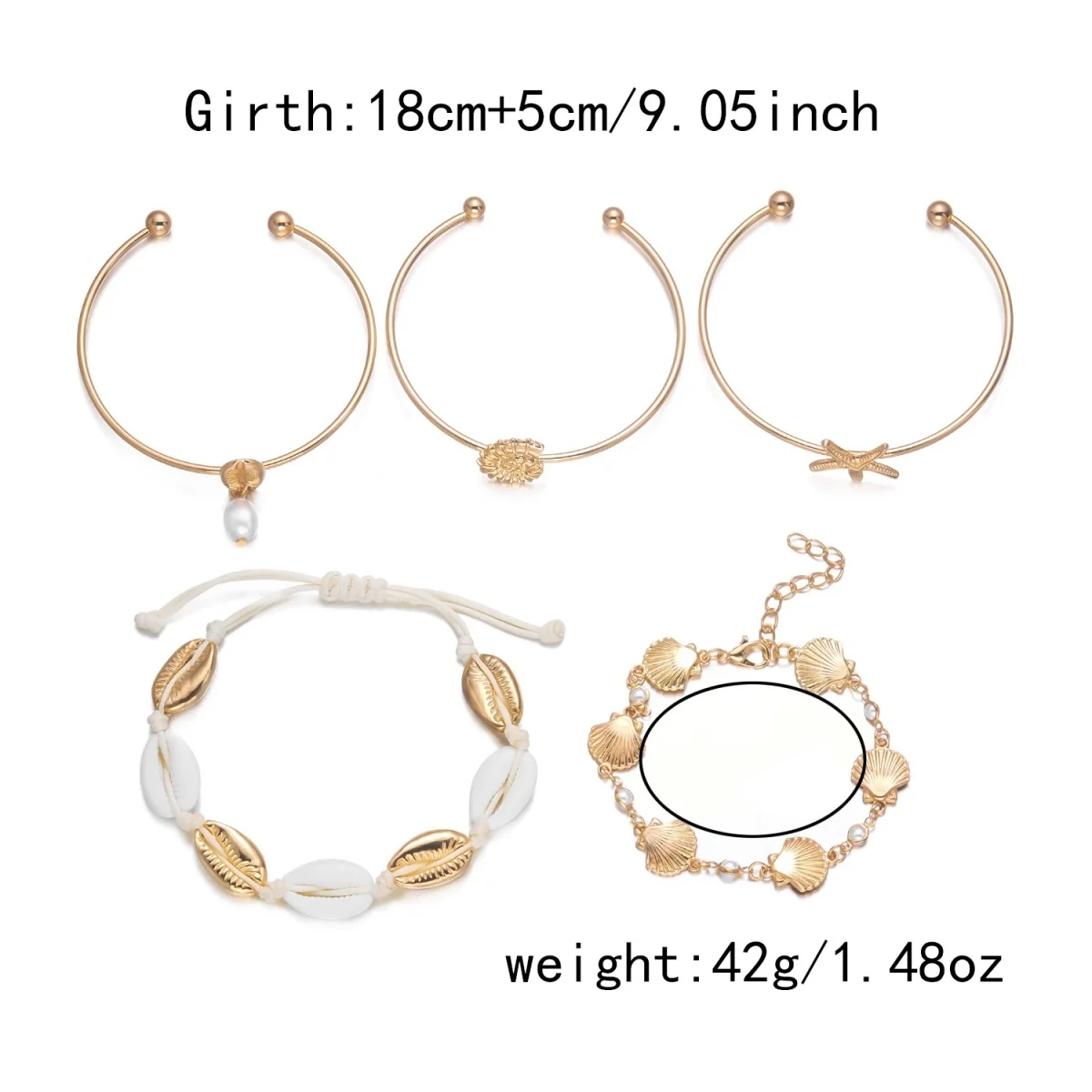 Böhmisches Mehrschichtiges Seestern-Muschel-Armreif-Set für Damen und Herren, Sommer-Strand-Urlaub, klobiger Armreif, Party-Schmuck – Detail 31