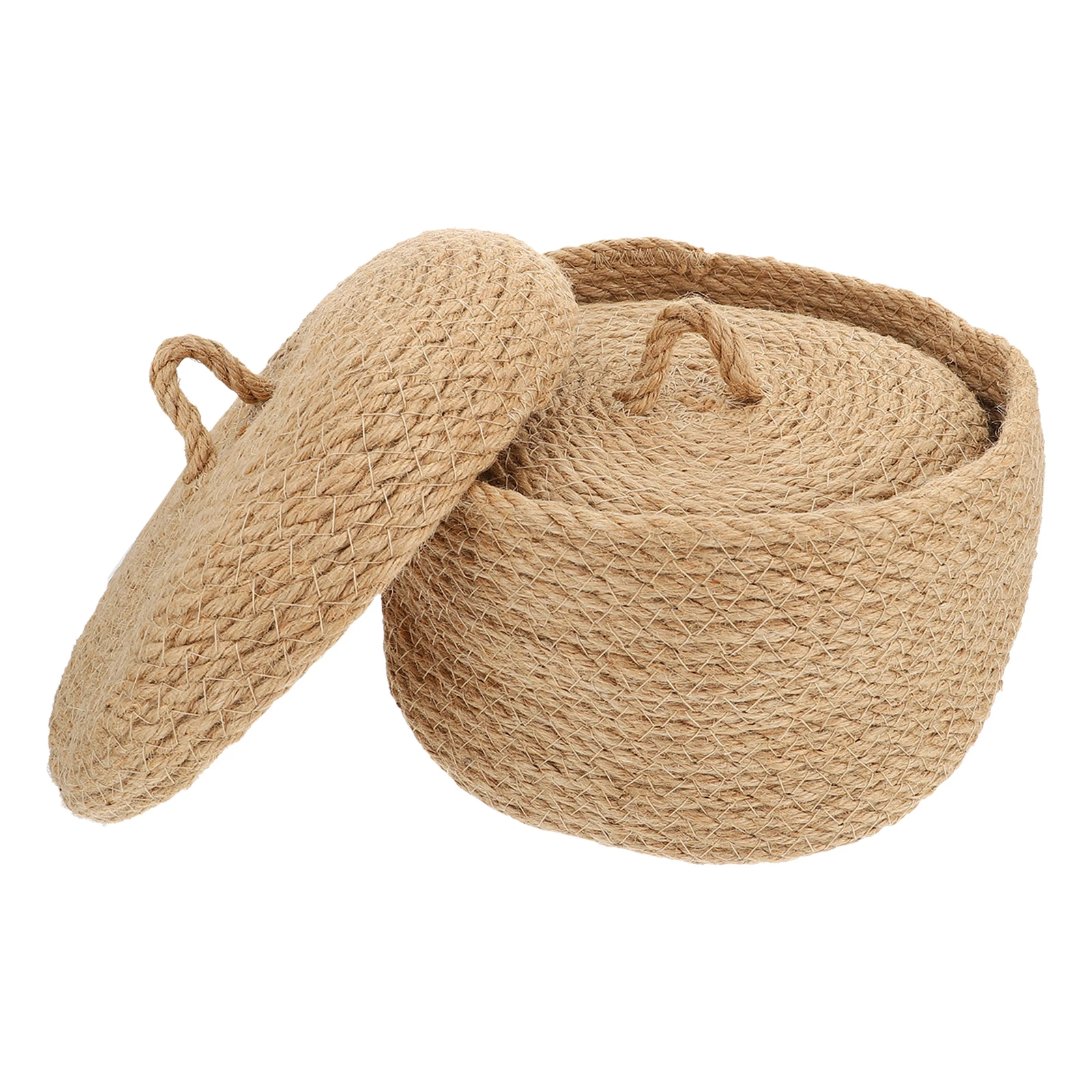 

Jute Storage Basket Large Capacity Sturdy Structure Home Bedroom Living Room ganizer Baskets Lid Design Premium Materials