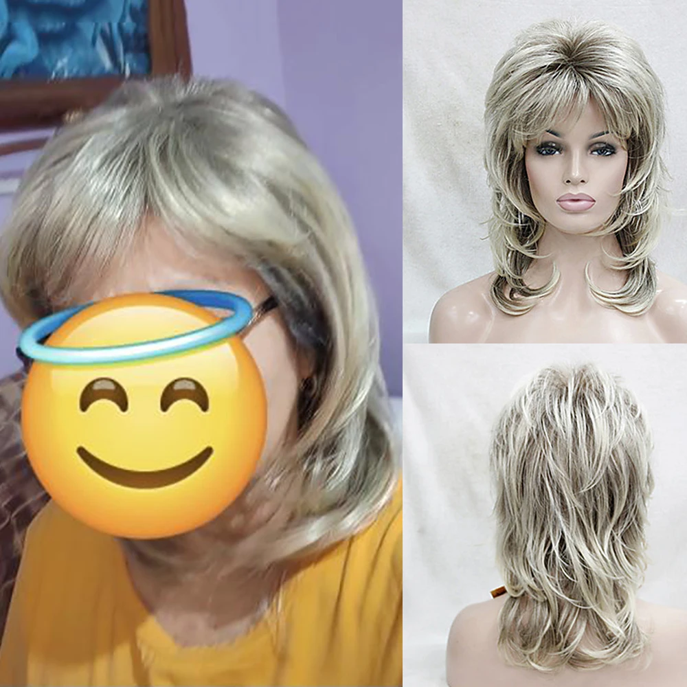

HAIRJOY Synthetic Hair Wig Short Blonde Curly Layers Wig for Women Daily Use