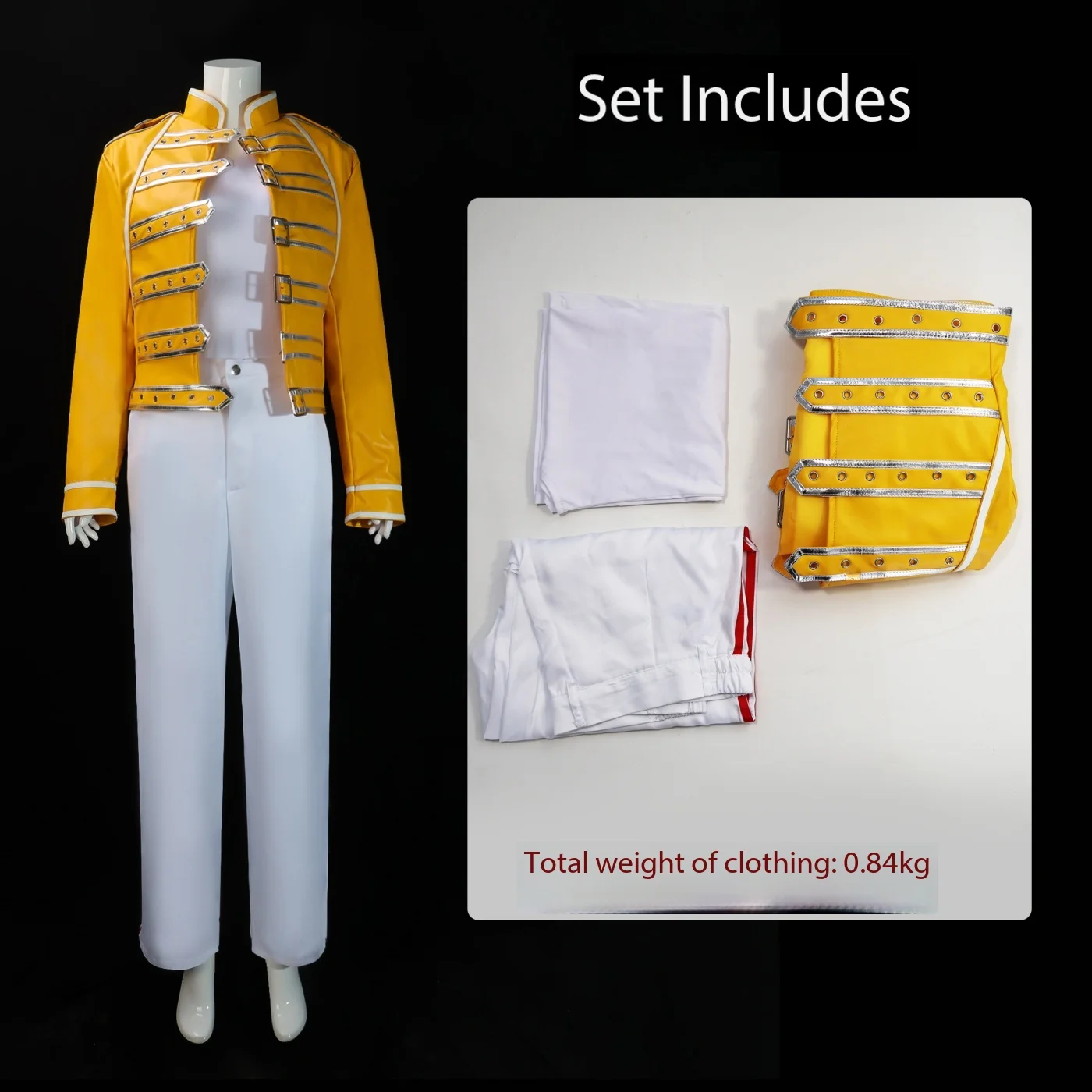 Queen lead singer Freddie cosplay costume Freddie Mercury performance outfit