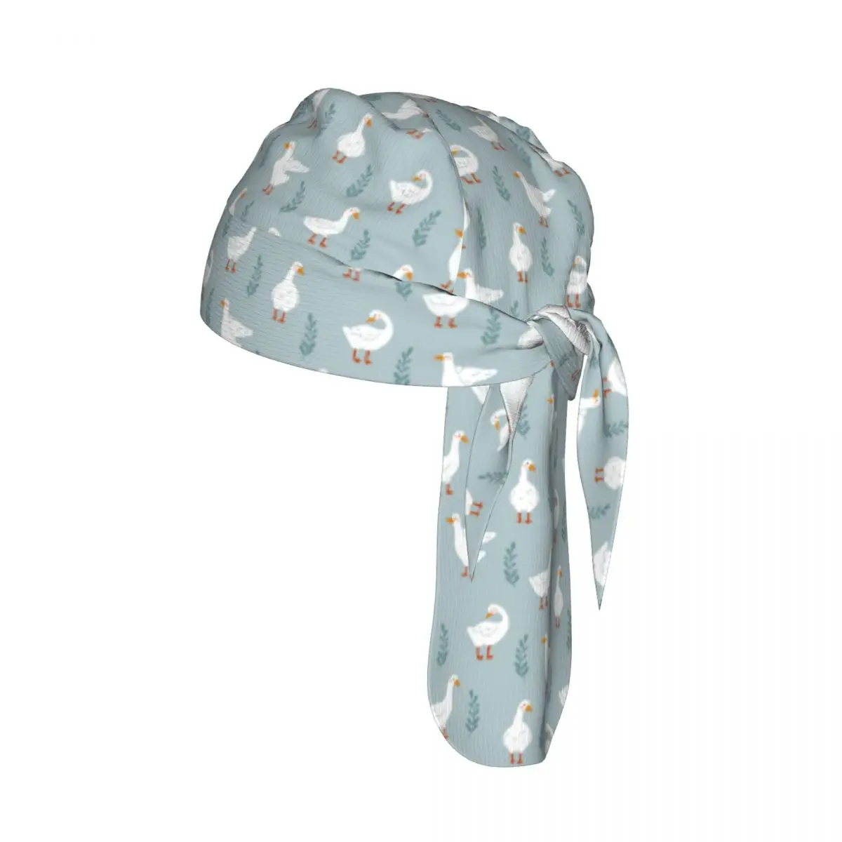 

Quick-drying Bandana Sun Protection Headscarf Cute White Gooses And Leaves Scandinavian Geese Pattern Sport Running Cycling Cap