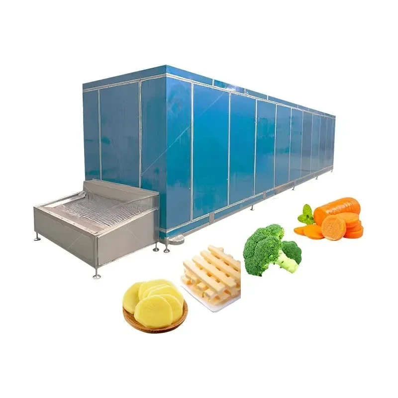 Commercial IQF Tunnel Freezer Fluidized Bed Quick Freezing Machine Customized