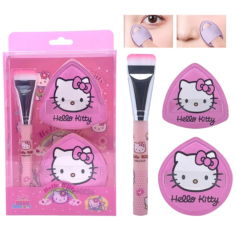 Cartoon Sanrio Hello Kitty One Word Foundation Makeup Brush Cotton Candy Makeup Set Puff Thumb Puff Beauty Makeup Tool