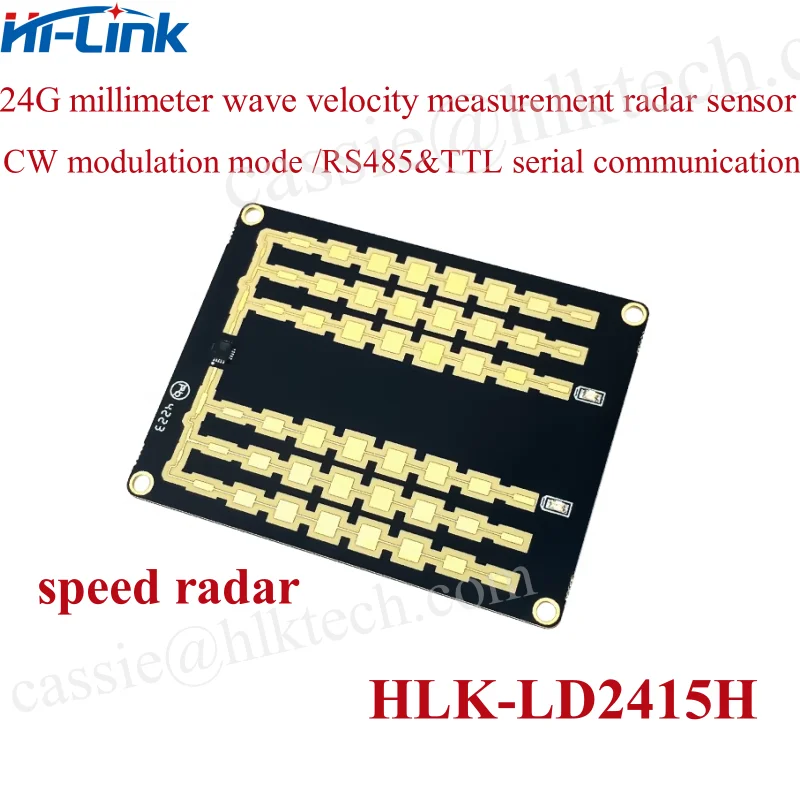 Módulo de Radar de retroalimentación de velocidad del vehículo, Sensor de velocidad de largo alcance, comunicación en serie, 24G, HLK-LD2415H, 1KM,