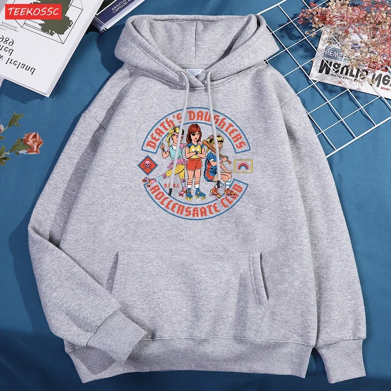 Death'S Daughters Rollersrate Club Men Women Hoody Vintage Loose Hoodies Hip Hop Loose Sweatshirt Fashion Soft Couple Clothes