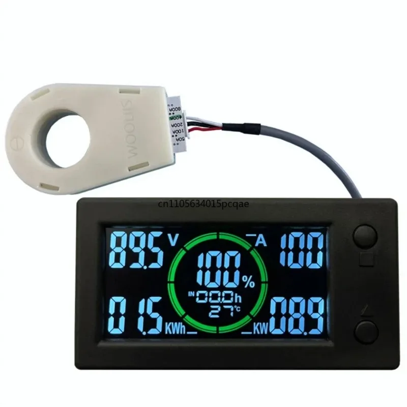 Digital Voltmeter Ammeter Capacity Power Electricity AH Voltage Meter DC 0~300v Battery mon Hall Coulomb Tester