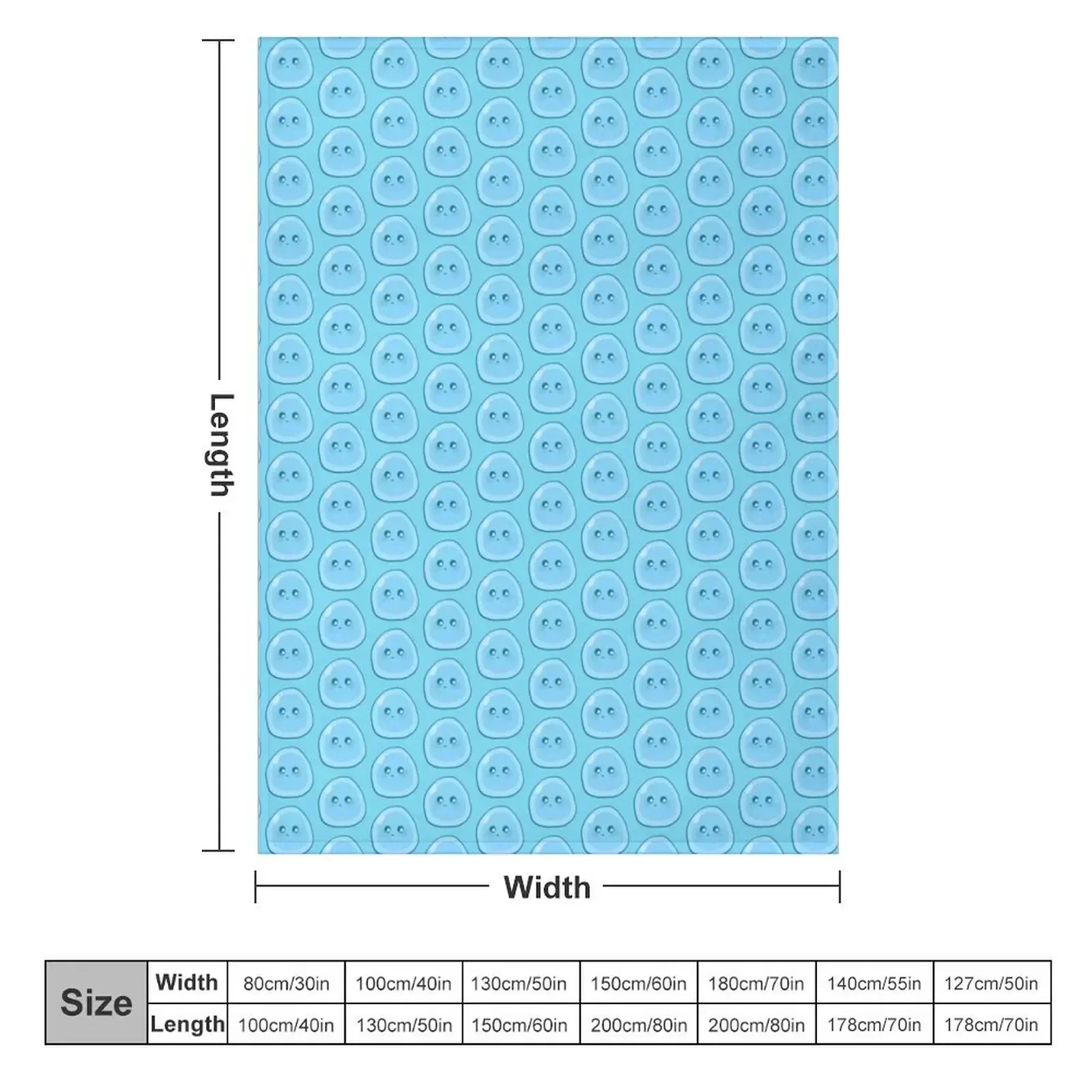 Cute Blue Slime Throw Blanket couch cozy soft plush fuzzy picnic outdoor blanket