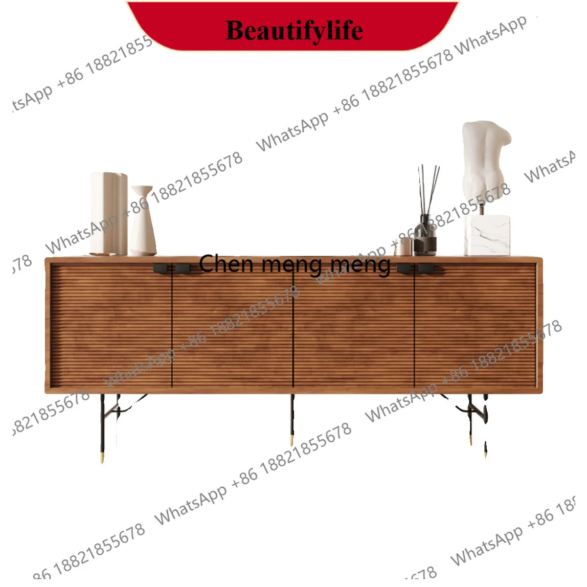 

f185 Wabi Sansan минималистичный боковой шкаф скандинавский твердый деревянный резной цветок средневековый входной шкафчик