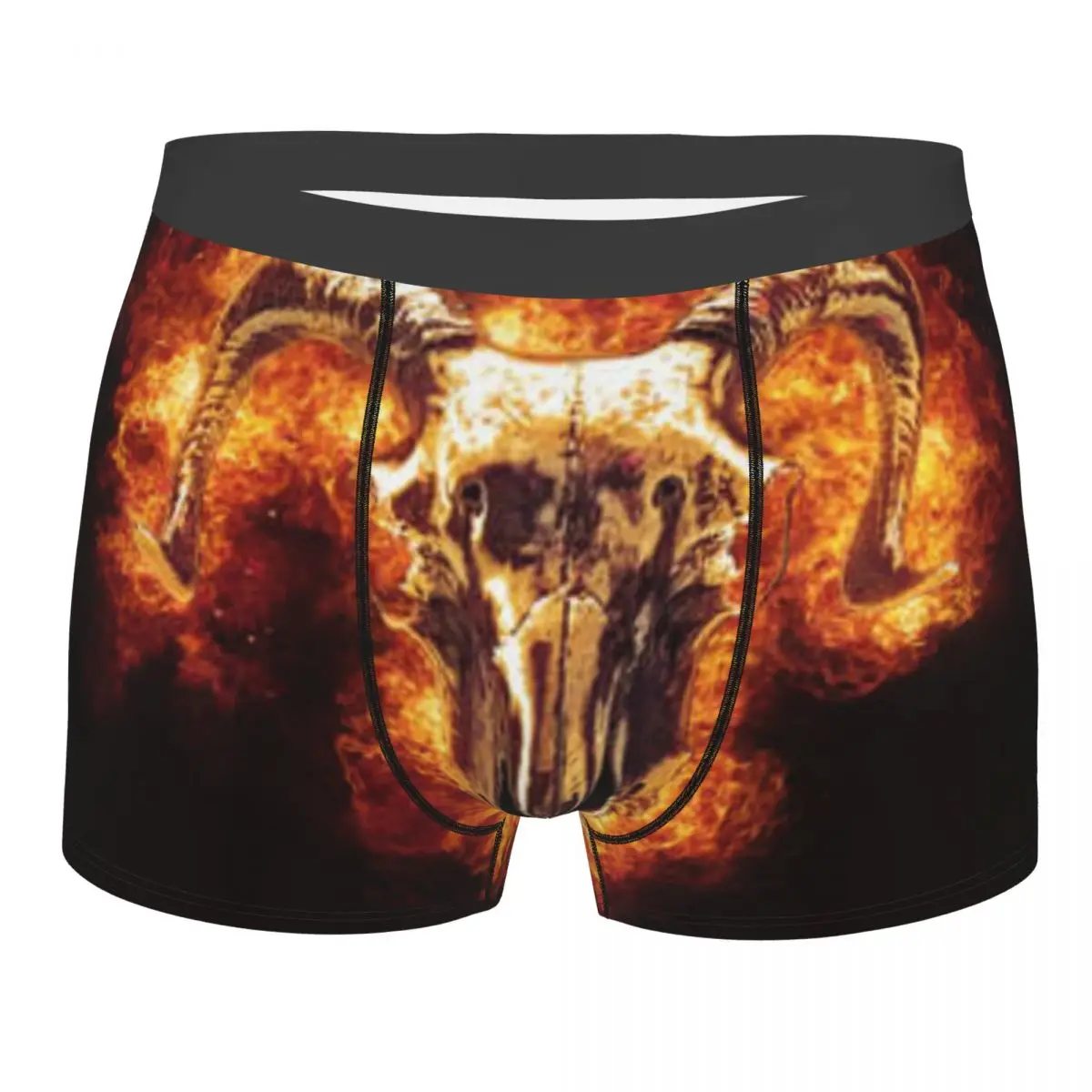 Men's Panties Underpants Boxershorts Chrome Ram Skull Fire Flames Underwear for Man Sexy Male Boxer Shorts