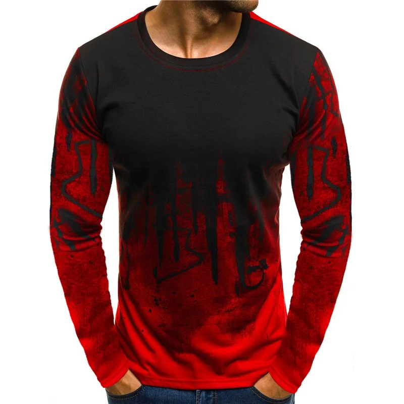 Summer Men's 3d Camo Long Sleeve Large Men's Casual Half Sleeve T-shirt Underlay