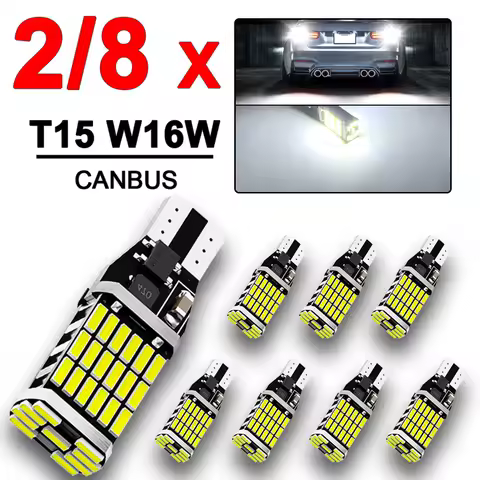 8/4/2 PCS CANBUS 900LM T15 W16W 921 LED Bulbs For Car Reverse Parking Backup Lights 12V 24V 4014-45SMD Super Bright 6500K White