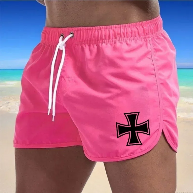 Pantalones cortos de Surf de secado rápido para hombre, bañador transpirable con cordón y bolsillos, playa, Verano