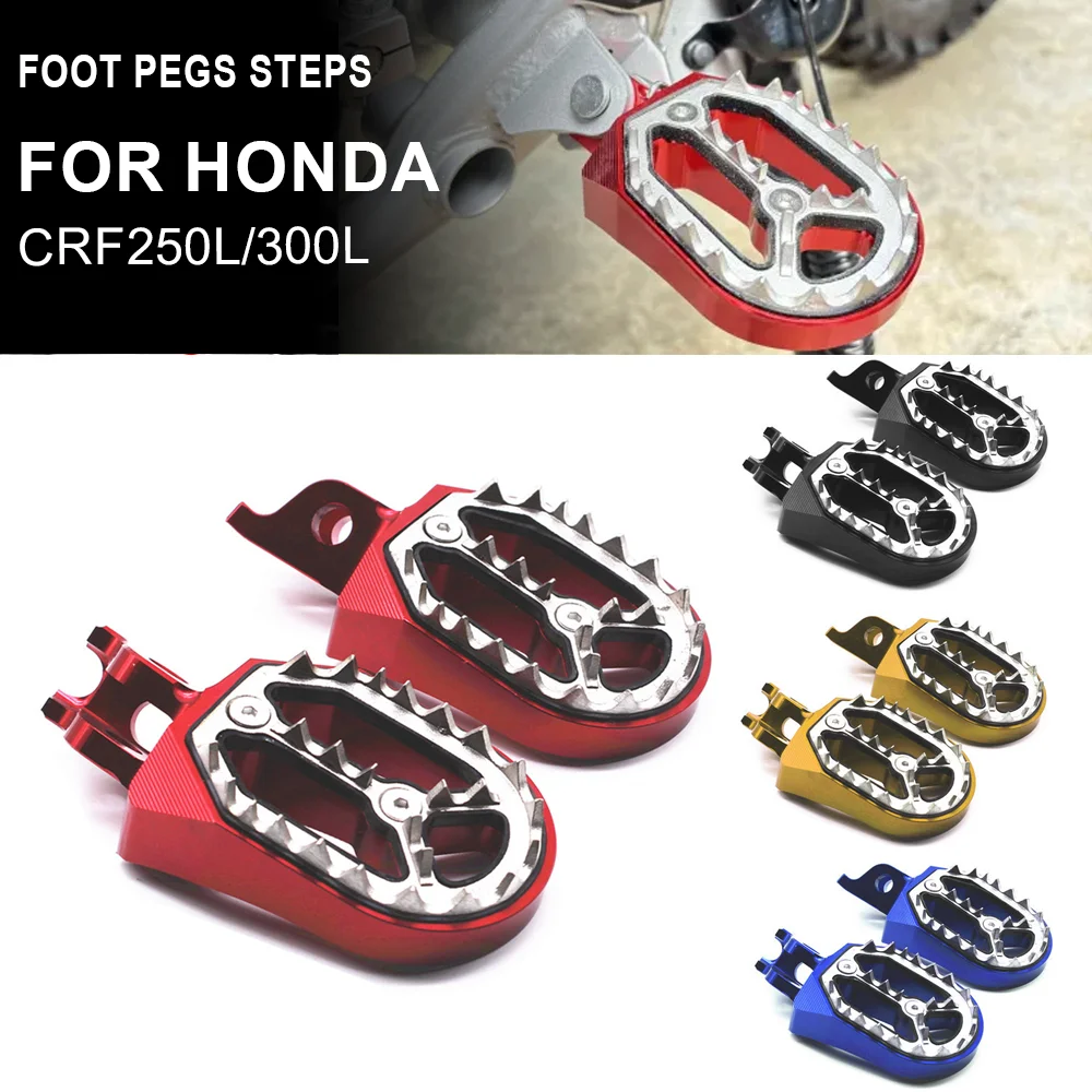 Motorcycle CNC Front Footrest Foot Pegs Shark Teeth Wide Foot Rest for Honda CRF 250L 300L CRF250L/crf300l
