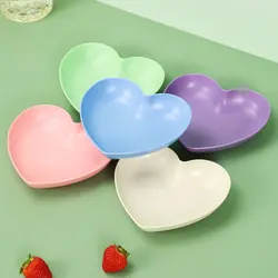 Creative Fruit Plate Muiltcolor Heart Shaped Candy Snack Dish Snack Tray Anti-Slip Residue Storage Tray High Quality Tableware