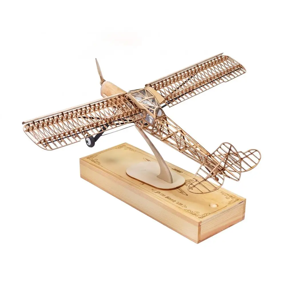 FI-156 500mm Vintage Balsa Wood Model Kit Laser Cut Static Aircraft DIY Display with Box view 4