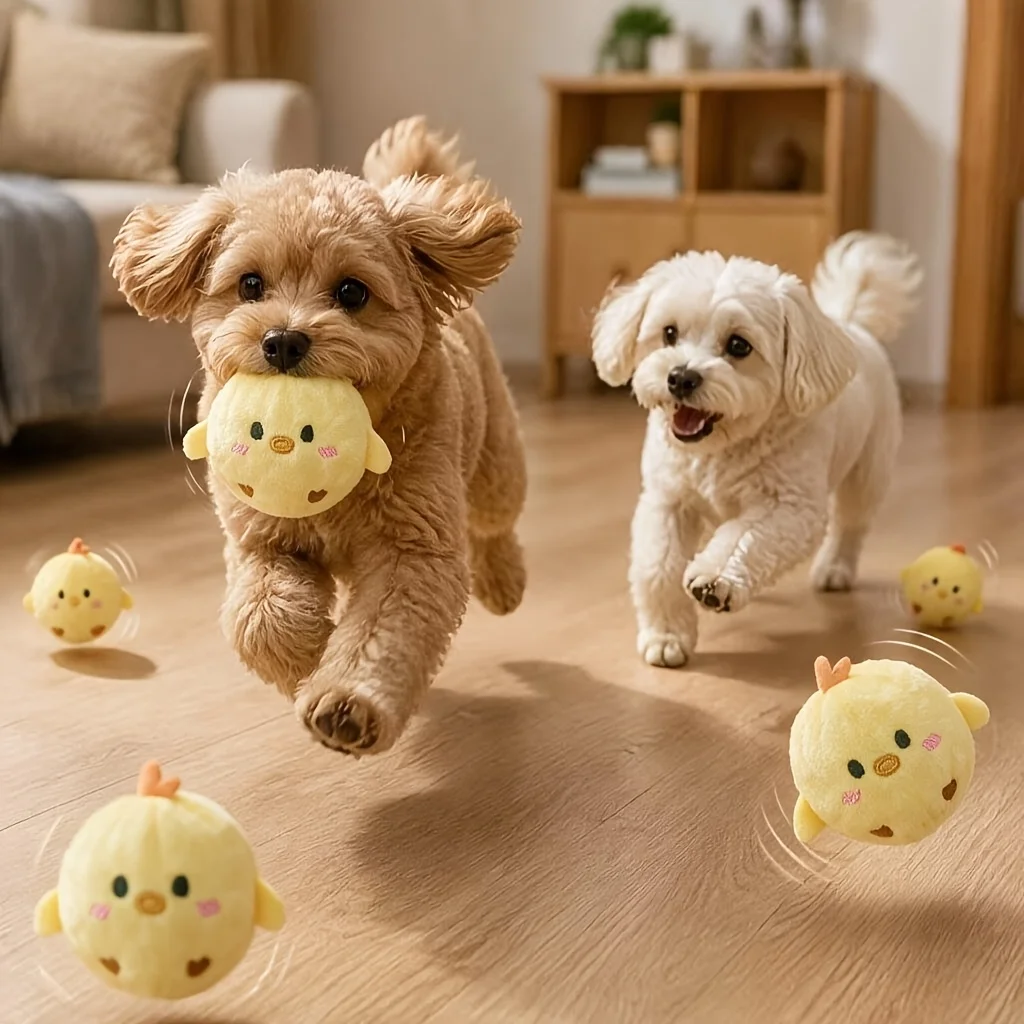 Interaktiver Quietschender Hüpfender Kükenball – Kauresistentes Langsam Rückfederndes Haustierspielzeug für Hunde & Katzen, Langeweile-Löser, Lustiges Klanggeschenk – Detail 12