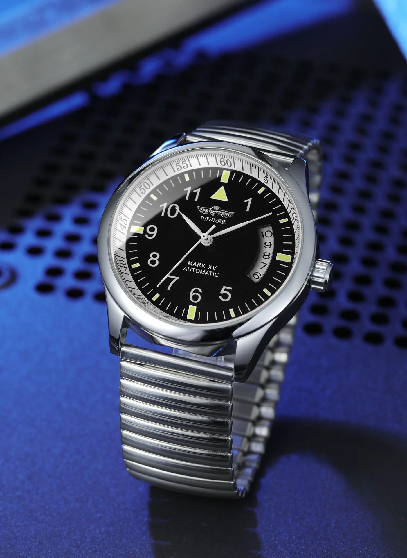 T-WINNER New Fashion Man Watch Calendar Automatic Mechanical Clock Luminous Stainless Steel Spring Bracelet Waterproof Men Watch