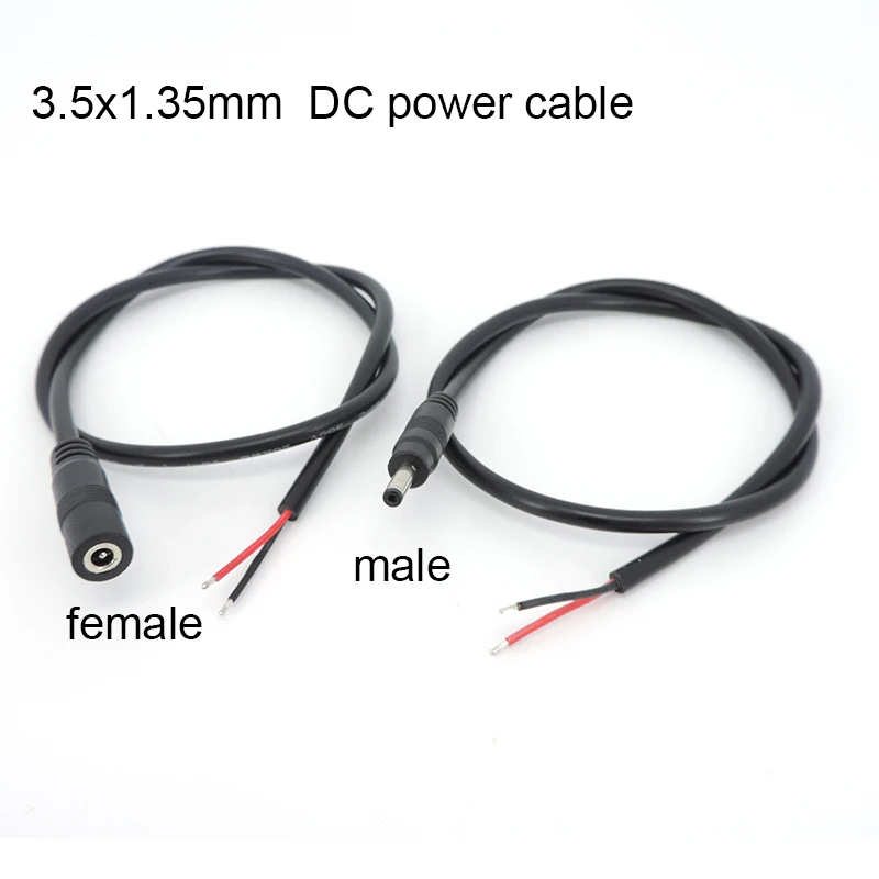 

50cm 3.5mmx1.35mm DC cable connector DC Power Plug with extension wire DC female and Male Jack adapter extend cord