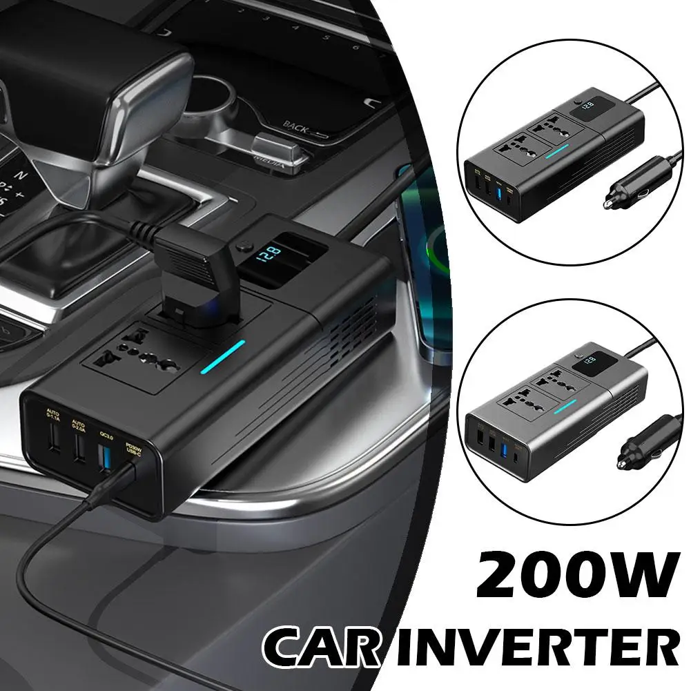 Car Inverter Car Cigarette Iighter 12v Can Be Converted Conversion Fast Car Power Charger Multi-Function 110v To 220v Or So J7T7