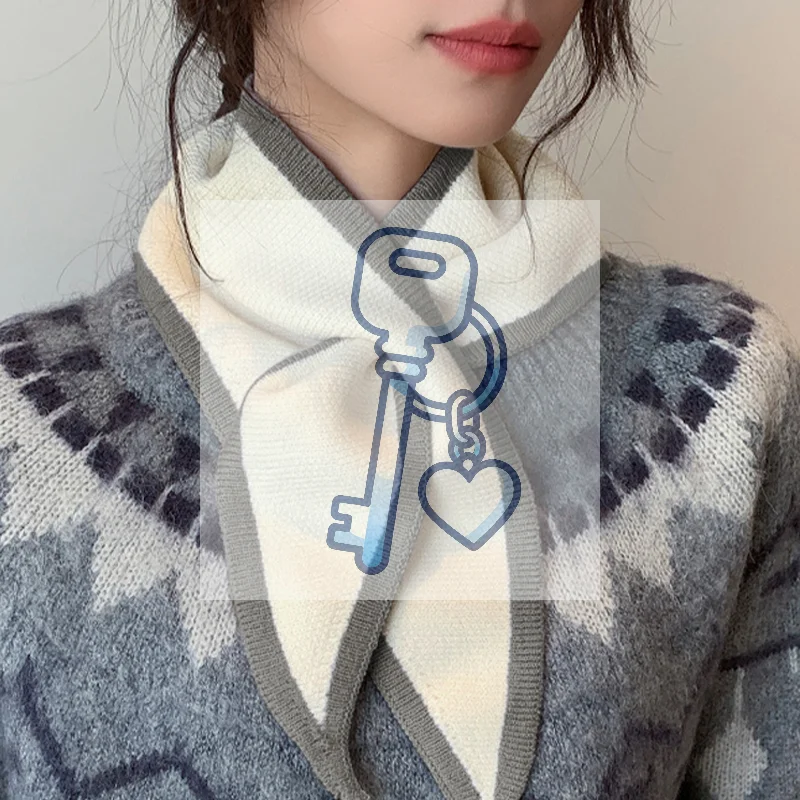 Autumn And Winter Fashion Versatile Warm Triangular Windproof Neck Scarf