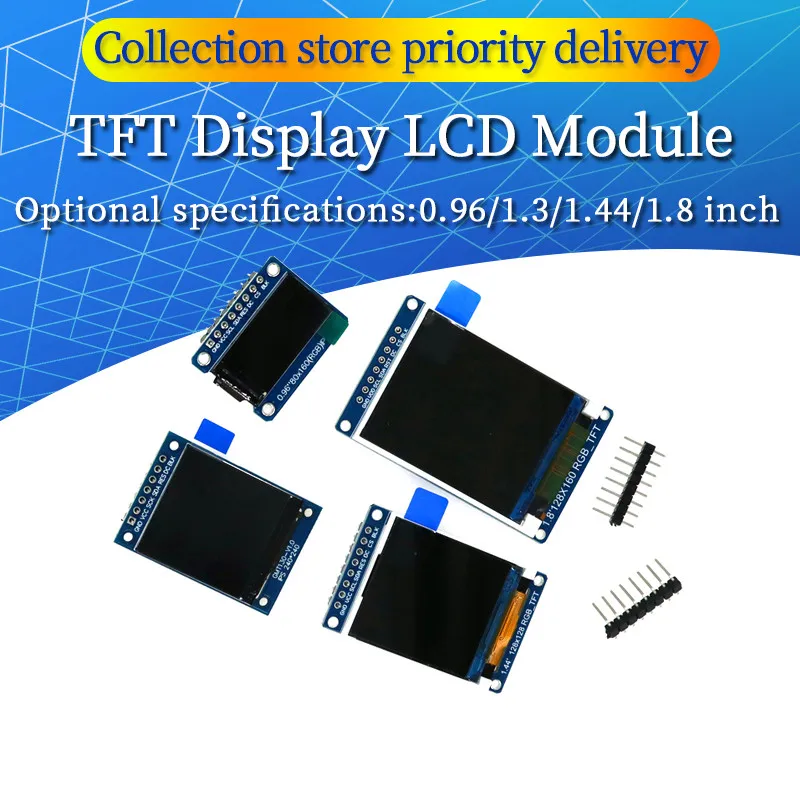 TFT Display 0.96 1.3 1.44 1.8 inch IPS 7P SPI HD 65K Full Color LCD Module ST7735 / ST7789 Drive IC 80*160 240*240 (Not OLED)