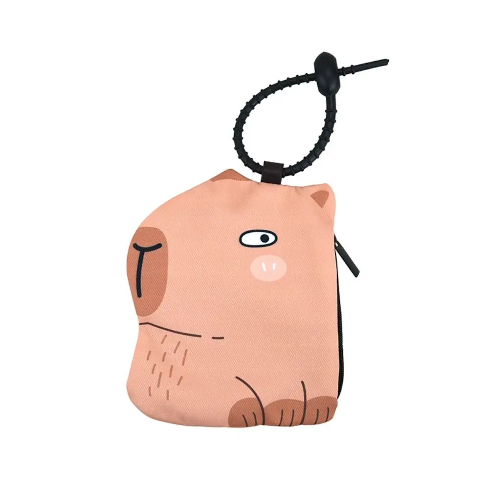 Coin Bag Single Layer Capybara Earphone Pouch Dog Cat Capybara Makeup Bag Cartoon Frog Cute Storage Bags Outdoor