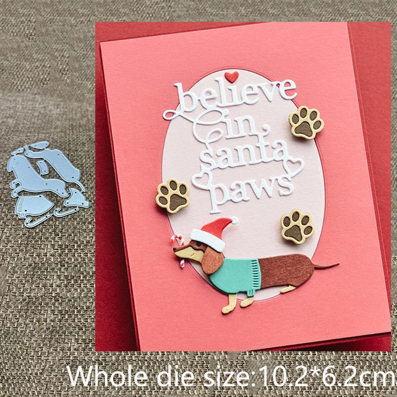 XLDesign Craft Metal stencil mold Cutting Die Christmas Sausage Dog scrapbook die cut Album Paper Card Craft Embossing