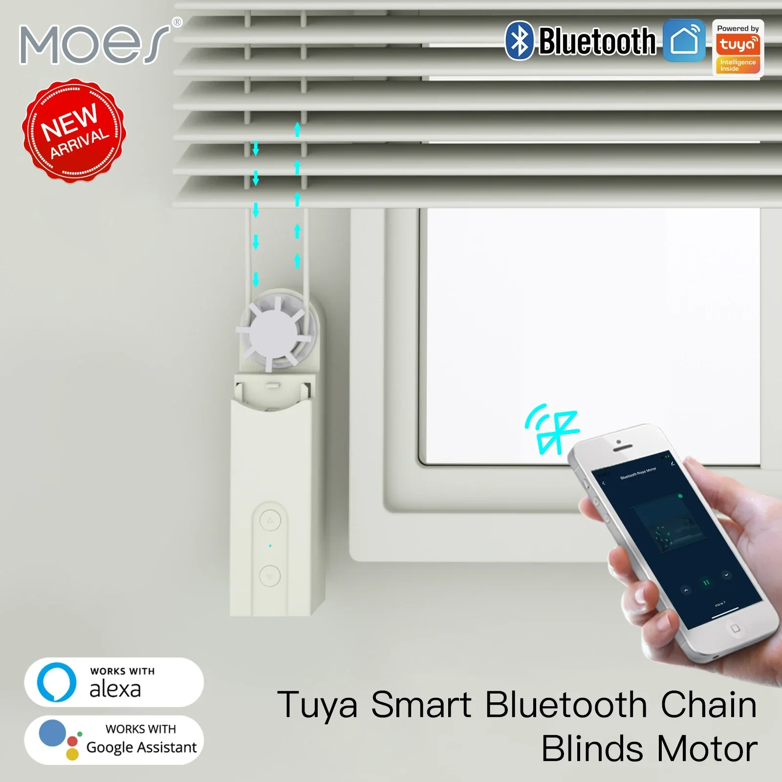 MOES Tuya Smart Bluetooth Electric Roller Blind/Blinds Drive Motor Control Smart Life APP Wireless Remote Control Gateway