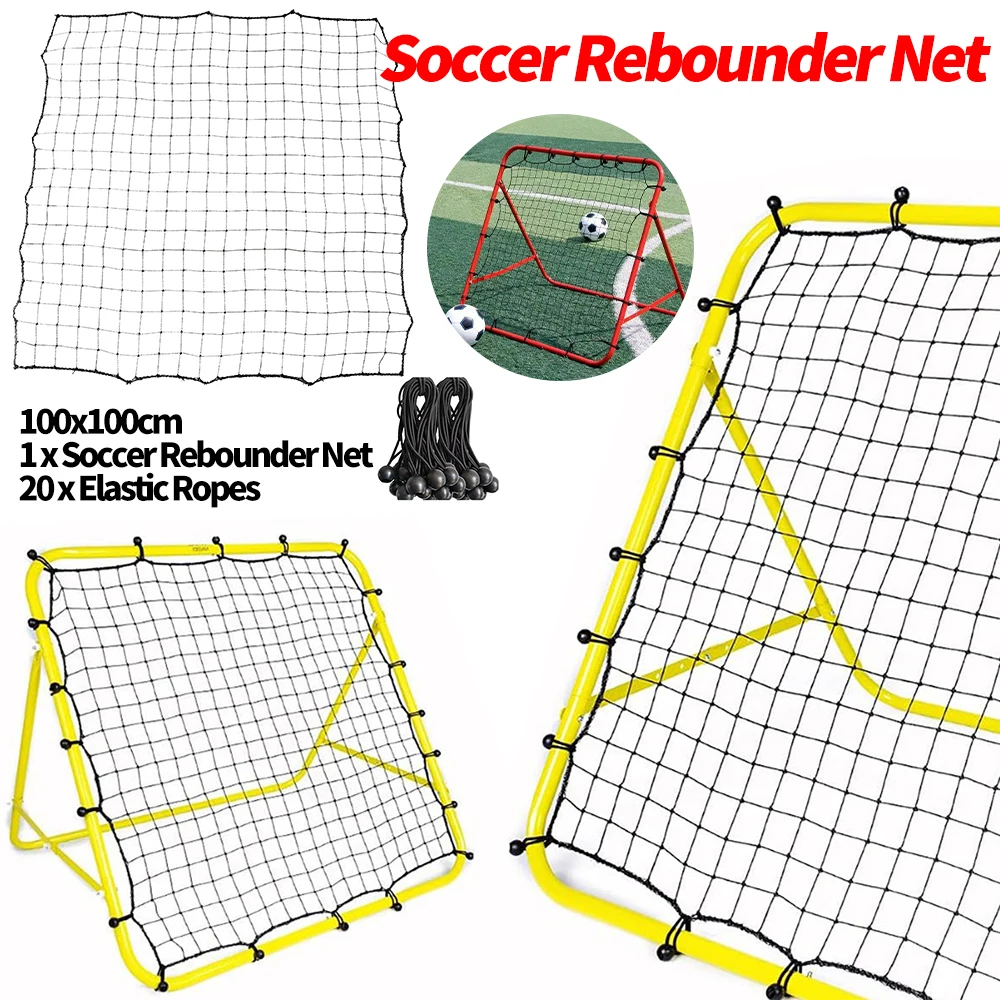 1/3PCS Soccer Rebounder Net Football Practice Net with 20 Elastic Ropes Kickback Target Goal Mesh for Kids Teens Training Aid