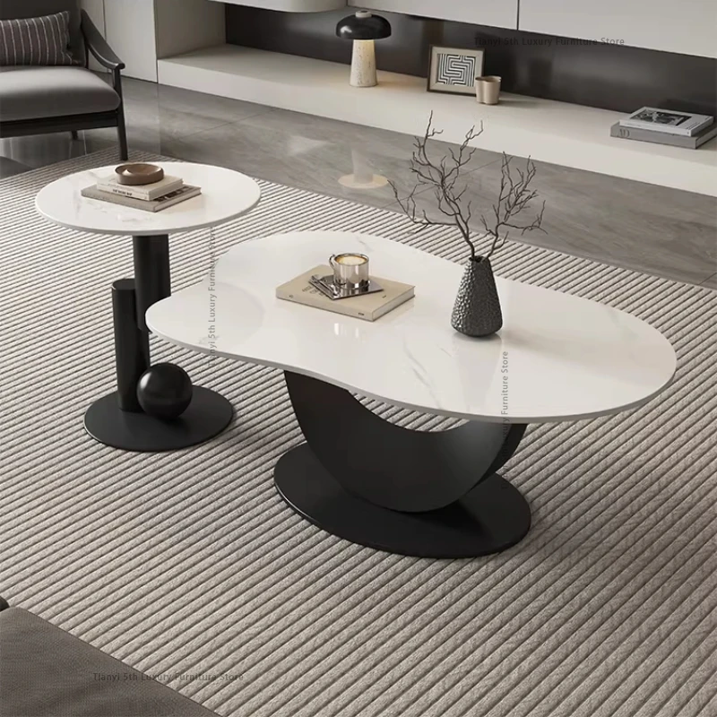 

Italian Minimalist Cloud Slab Coffee Table Nordic Creative Living Room Special-shaped Irregular Coffee Table Set Furniture FYCT