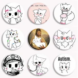Boykisser Silly Cat Meme Soft Button Pin Autism Cats Meme Can I Kiss You Funny Brooch Badge Kawaii Bag Decor Friends Gifts