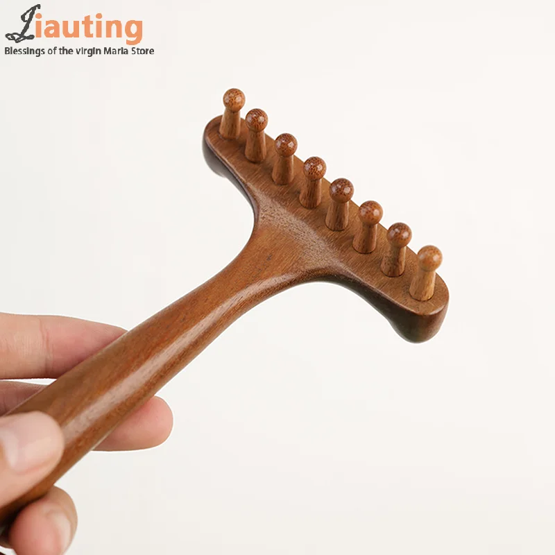 

1 шт. портативная массажная щетка из сандалового дерева Гуа Ша, массажер для головы, шеи, живота, ног, тела, меридиан, деревянные терапевтические массажные инструменты