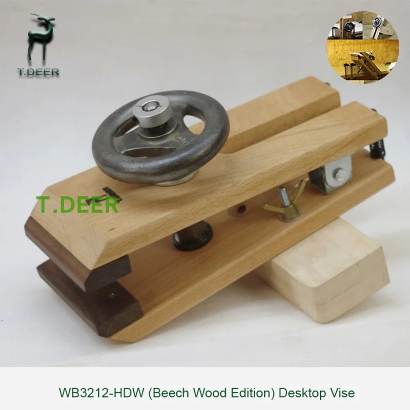 T.DEER Woodworking Vise WB3212 Desktop One-Handed Wheel Multifunctional Bench Vise