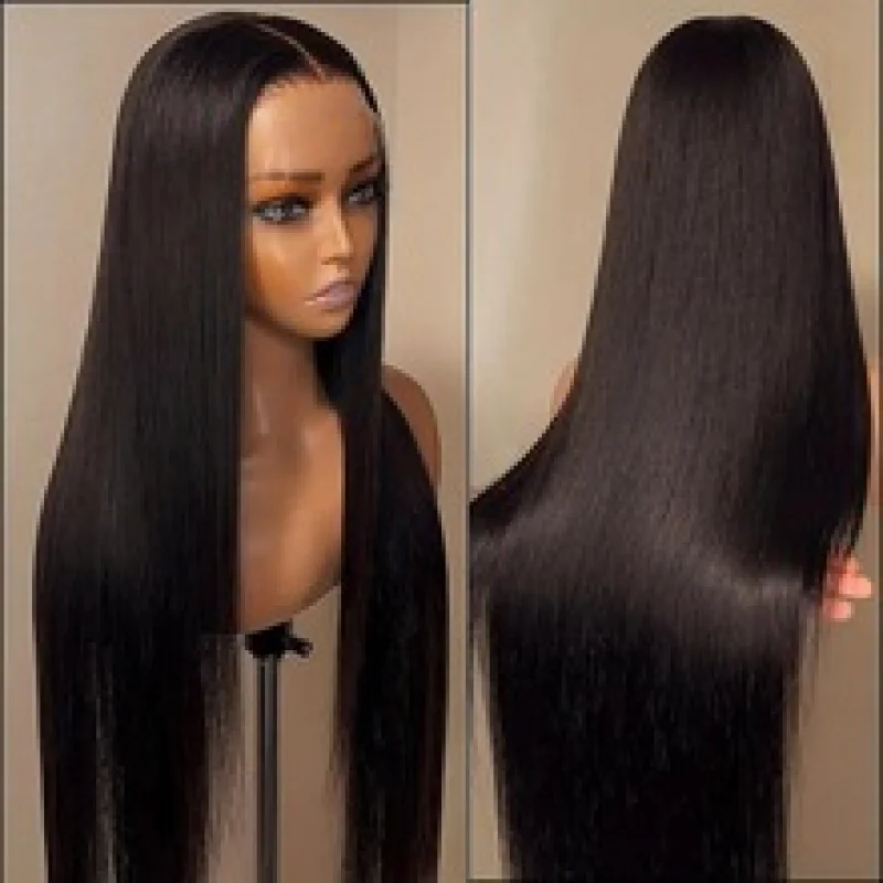 

New European and American Fashion Natural Wig Middle Part Long Straight Hair Front Lace 13*4 Full Wig