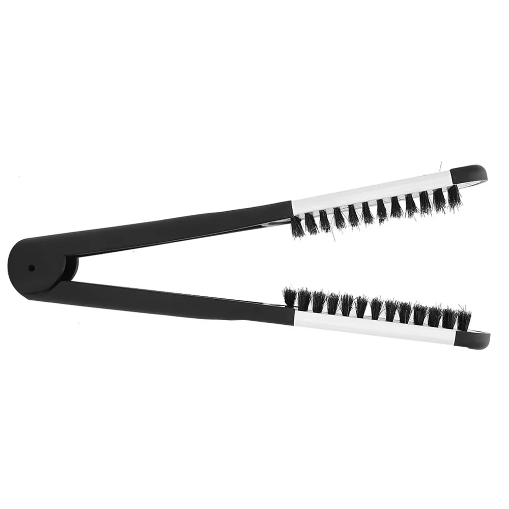 

Anti-Static Hair Straightening Comb Double Sided Smoothing Styling Comb Black White Professional V Shaped Clamp