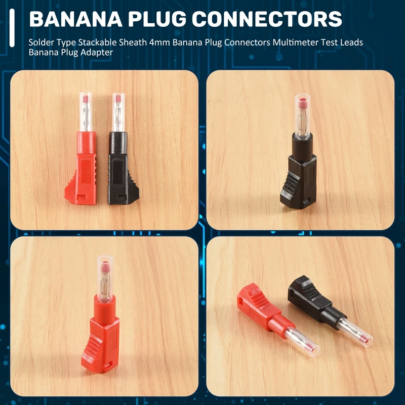 10 Sets Retractable Sheath 4Mm Banana Plug Connectors Stackable Wire Solder Multimeter Test Leads Ends Plugs Adapter