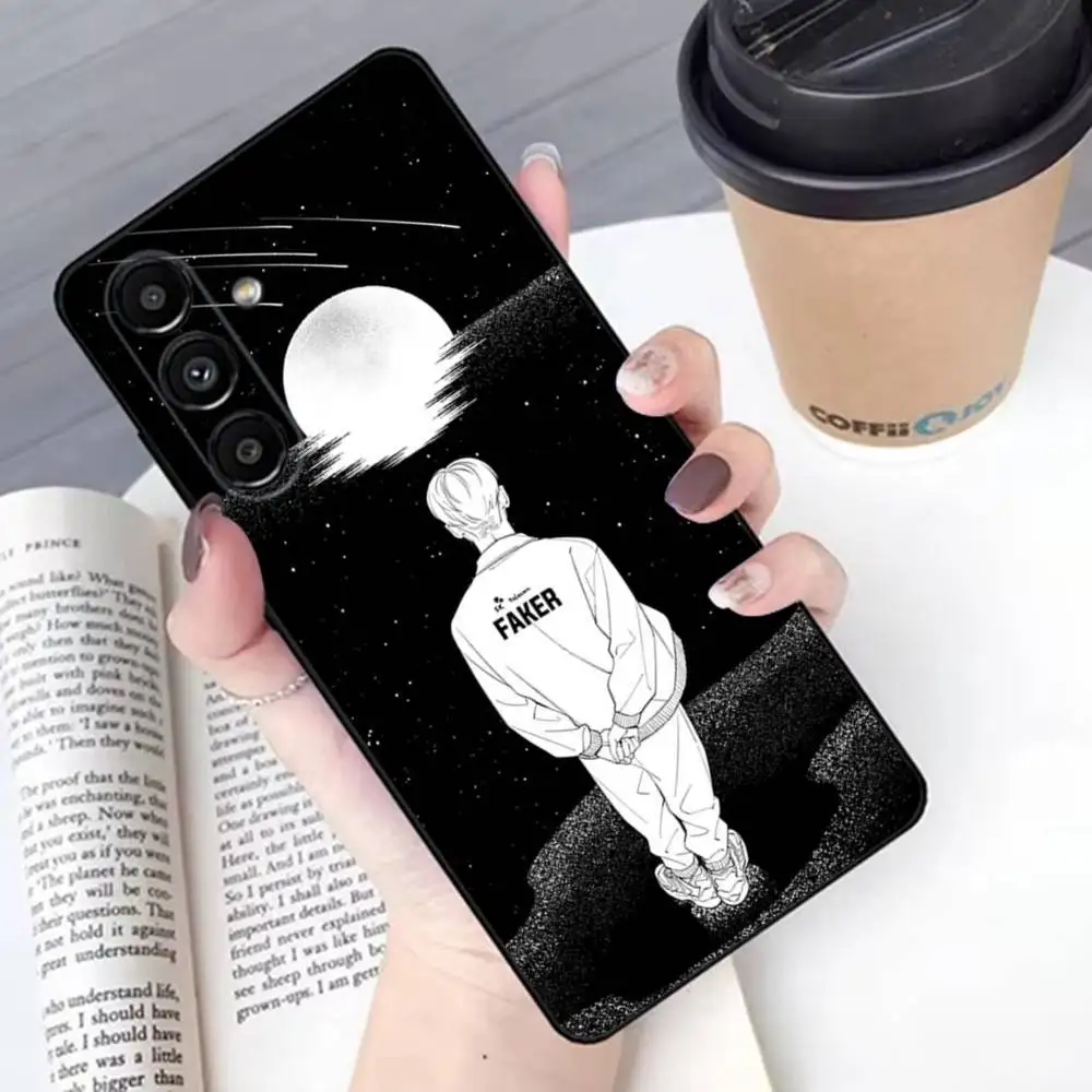 حافظة هاتف Faker T1 L-Lols لهاتف سامسونج S 25,24,23,22,30,21,10,9,Ultra,Plus,Lite,FE,4G,5G حافظة ناعمة سوداء