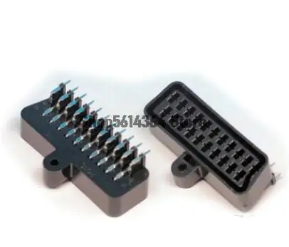 2 Pieces 21 Pins Right Angle Type Scart Socket Female Connector