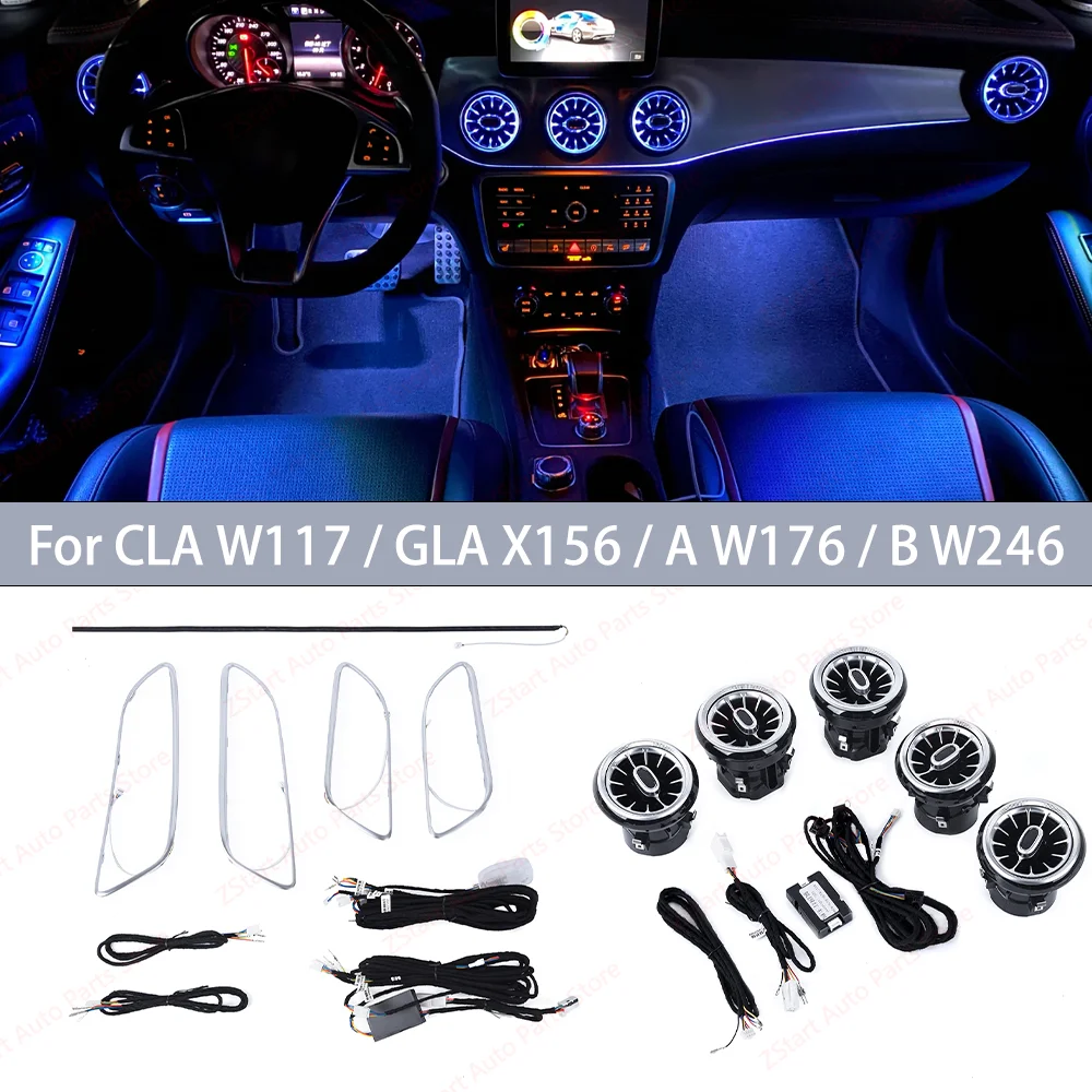 

12Colors LED For Mercedes-Benz AMG A/B/CLA/GLA Class W176 W117 W156 W246 Ambient Light Bluetooth APP Control Dashboard Air Vent